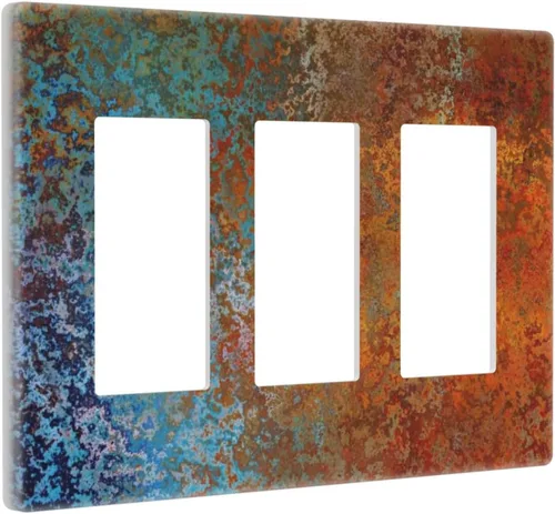 Miniatura 198 de Placa Decorativa de Pared Beige Boho de Mediados de Siglo Sol Abstracto 1-Gang Retro Años 70 Arte Geométrico Moderno con Arco Eléctrico Interruptor