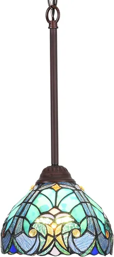 Lámpara colgante Tiffany, accesorios de iluminación de vidrio de color, lámpara decorativa para comedor, sala de estar, isla de cocina, estudio,