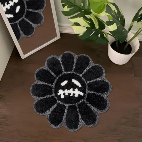 Trippy Alfombra de Cara Feliz Alfombras Geniales Tufted de Secado Rápido Tapetes de Baño para Baño Antideslizantes Tapete de Baño Absorbente de Agua