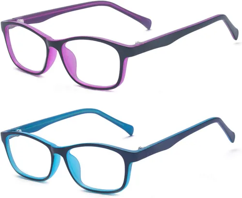 Miniatura 10 de Gafas de sol para niños, antiazules, rectangulares, antigolpes, con luz azul, UV400, antirreflejos, Negro