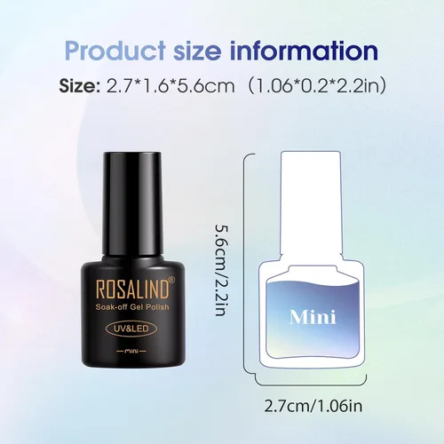 Miniatura 9 de ROSALIND Esmalte de uñas de gel azul, 8 colores azul marino claro azul oscuro con purpurina, juego de esmalte de uñas UV MINI Aquarius para manicura