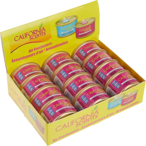 Ambientador y neutralizador de olores en lata de California Scents, juego de 12 latas a prueba de derrames para el hogar y el automóvil, aroma a