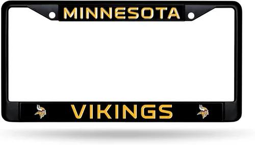 Miniatura 10 de Rico Industries Marco cromado negro primario de fútbol americano de la NFL con inserciones de plástico de 12" x 6" accesorio para automóvil/camión