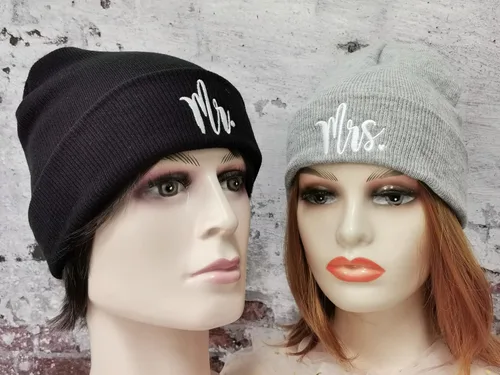 Miniatura 6 de Hepandy Gorros de punto Mr and Mrs para hombre y mujer