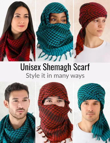 Miniatura 72 de LOVARZI Shemagh Cottons Arab Keffiyeh - Bufanda militar táctica para cabeza y cuello