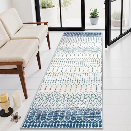 Miniatura 59 de Lahome Alfombras marroquíes para pasillos 2x8 Beige Alfombra de pasillo lavable antideslizante resistente a las manchas Alfombra de cocina
