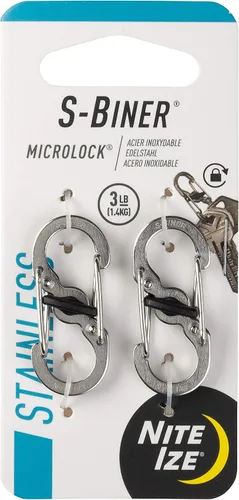 Miniatura 6 de Nite Ize S-Biner MicroLock de aluminio, llavero con mosquetón de bloqueo, paquete de 5, colores surtidos