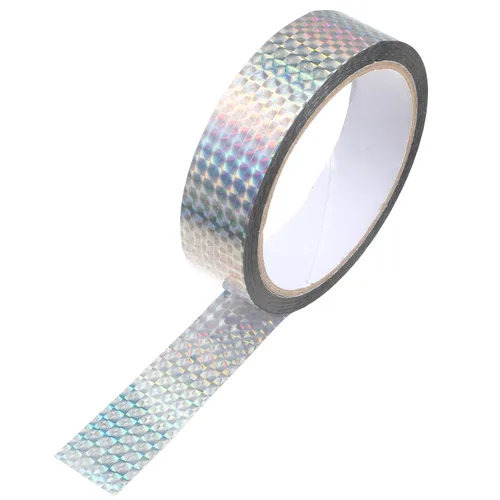 EupHHonycs Cinta reflectante plateada para pájaros, cinta adhesiva holográfica reflectante, cinta autoadhesiva para asustar pájaros para mantener