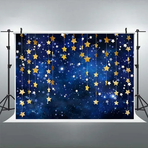 Miniatura 2 de Twinkle Twinkle Littler - Telones de fondo de estrellas pequeñas con purpurina dorada y estrellas pequeñas, fondo de fotografía de estrellas