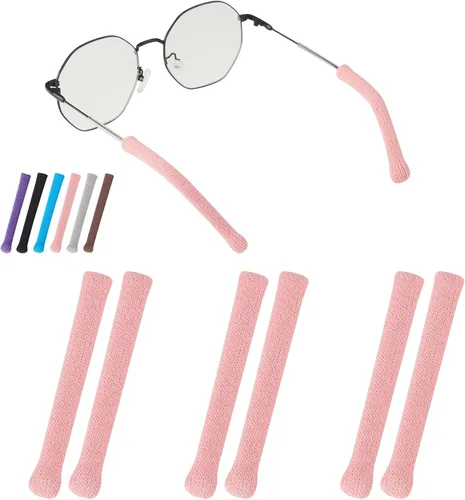 Miniatura 11 de Cojín de oreja para lentes de longitud más larga con algodón de punto suave, agarre elástico antideslizante para gafas, puntas de patillas de lentes