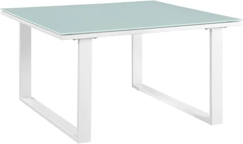 Miniatura 5 de Modway Fortuna otomana de aluminio para patio al aire libre, color blanco y gris Blanco Gris