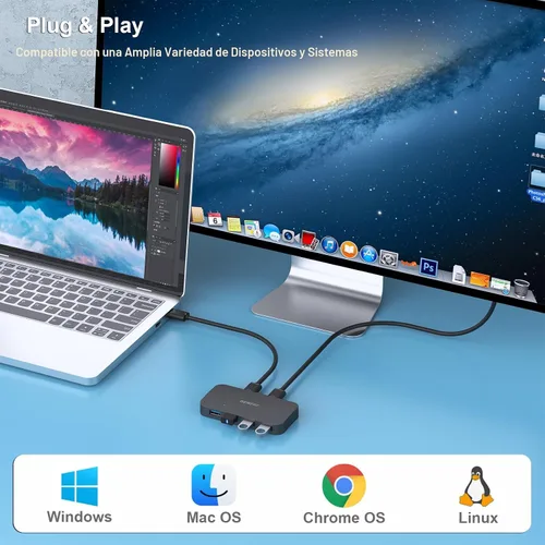 Miniatura 5 de Interruptor USB 3.0, Interruptor USB para 2 Computadoras Compartir 4 USB para PC, Ratón, Teclado, Impresora, Escáner, Selector de Interruptor KVM