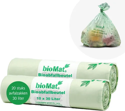 Miniatura 16 de bioMat Bolsas de basura compostables de 2.6 galones, 125 unidades, bolsas de basura pequeñas y planas para cocina, con certificación BPI, CMA y OK