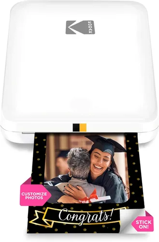 KODAK Step Slim - Impresora instantánea de fotos para smartphone portátil y elegante, inalámbrica - Fotos adhesivas de 5 x 8 cm en Zink - Imprime