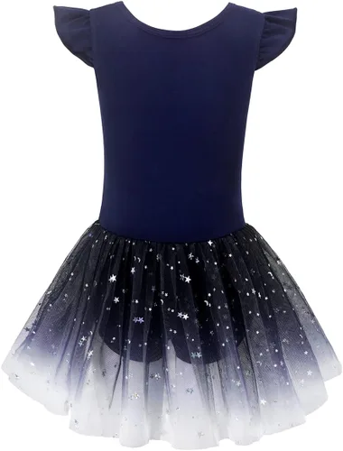 Miniatura 3 de EQSJIU Leotardos de ballet de unicornio con tutú para niñas pequeñas, vestido de falda de tul de algodón para bailar