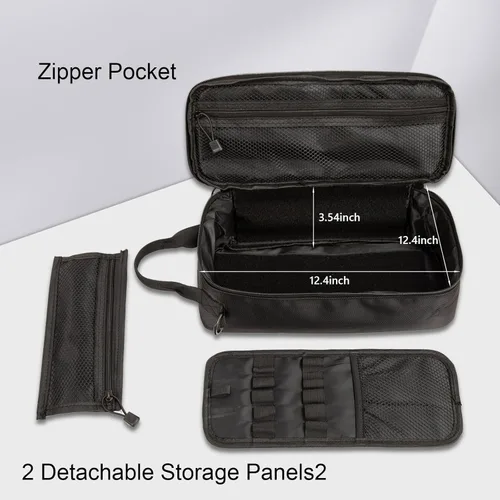 Miniatura 4 de Pequeña bolsa de herramientas táctica con clip de anillo en D, organizador portátil de bolsa de almacenamiento EDC con múltiples bolsillos y bolsa