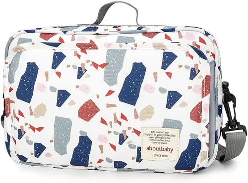 Miniatura 12 de Organizador de pañales para bebé al aire libre - Bolsa de cochecito de bebé, contenedor de almacenamiento para pañales, toallitas y juguetes (rosa)
