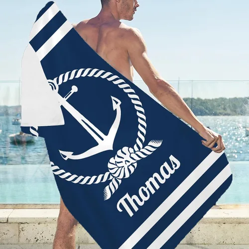 Miniatura 4 de Toallas de playa personalizadas para adultos y niños con nombres, toallas de playa personalizadas para hombres y mujeres, toalla de baño