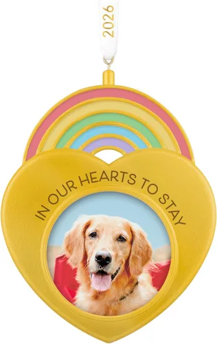 Miniatura 8 de Hallmark Keepsake Adorno de Navidad 2024, marco de fotos Only a Rainbow Away, metal, regalo para mascotas