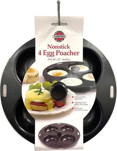 Miniatura 3 de Norpro escalfador de huevos antiadherente para 4 huevos.