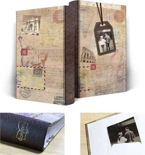 Miniatura 6 de Holoary Álbum de fotos de 4 x 6 pulgadas, 300 fotos, 3 imágenes por página, área de escritura de notas para cada bolsillo, con ventana de marco