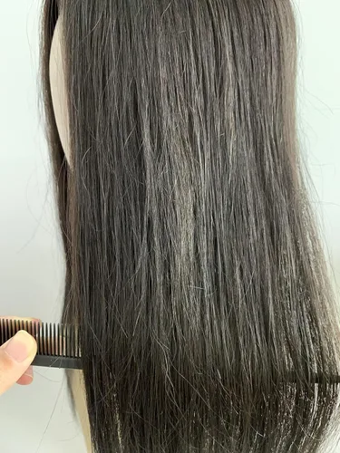 Miniatura 5 de MorningWigs Toppers para mujer, 100% cabello humano Remy, 5.5 x 5.9 in, base de seda completa, cabello lacio para adelgazar la pérdida de cabello