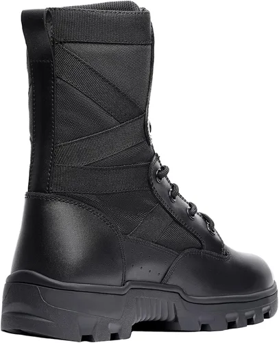 Miniatura 57 de Botas militares de WIDEWAY para hombres, botas de combate de jungla tácticas de cuero resistente al deslizamiento, negras, para hombres, todo