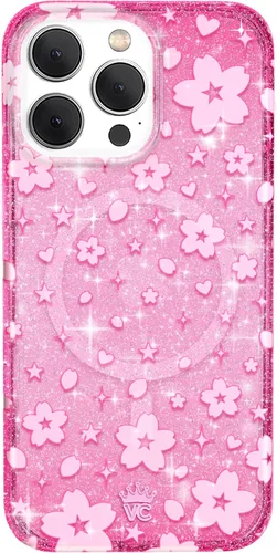 Miniatura 47 de VELVET CAVIAR Funda para iPhone 15 Pro, compatible con MagSafe, probada en caídas de 10 pies, con purpurina Galaxy Purpurina (Galaxy glitter)