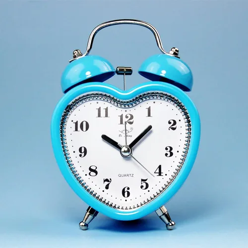 Miniatura 3 de SHISEDECO - Reloj despertador de 3 pulgadas, con doble campana, alarma fuerte, silencioso, analógico, de cuarzo, con luz nocturna, operado por Azul