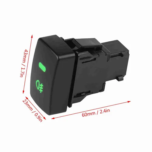 Miniatura 2 de Interruptor de luz antiniebla del coche, botón plástico negro de 5 pines para CRV
