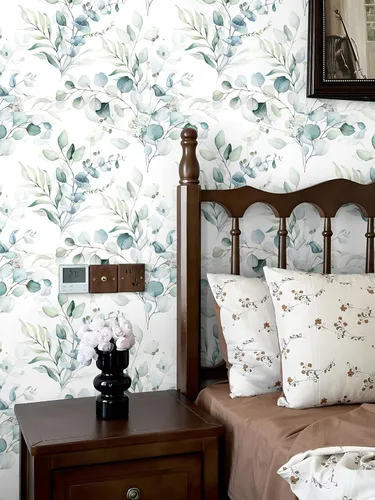 Miniatura 8 de Floralplus Papel tapiz autoadhesivo de hojas de eucalipto bohemio para baño, apto para inquilinos, papel tapiz extraíble, papel adhesivo adhesivo
