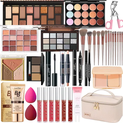 Kit de maquillaje todo en uno, kit de maquillaje para mujeres, kit completo de regalo de maquillaje de viaje para mujeres, adolescentes y niñas,