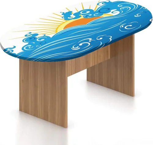 Miniatura 15 de XISUNYA Mantel ovalado ajustable de poliéster elástico, mantel colorido con estampado de zigzag cheurón, para feliz día de Navidad, se adapta a
