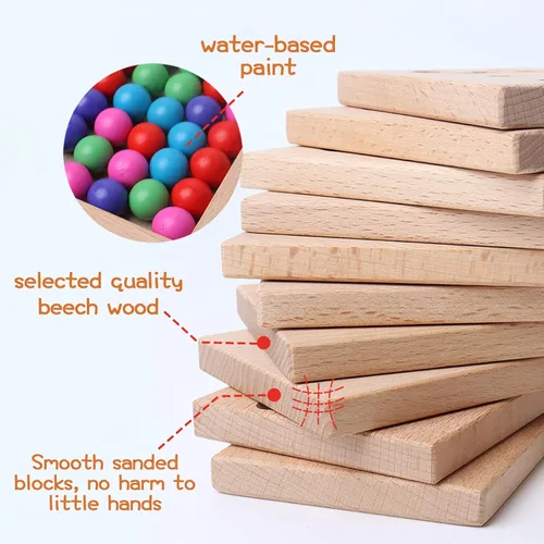 Miniatura 4 de Juego de tablas de seguimiento de números de madera, juguete de conteo de cuentas de matemáticas Montessori para niños pequeños, aprendizaje
