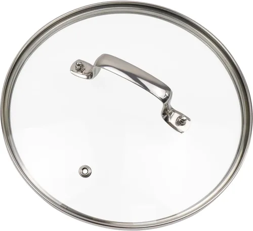 Miniatura 10 de Tapa de vidrio templado de 9 pulgadas con orificio de ventilación de vapor, olla universal de repuesto para utensilios de cocina transparente