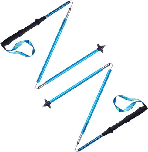 Miniatura 15 de AONIJIE Bastones de senderismo – 2 bastones de senderismo ultraligeros plegables de fibra de carbono con sistema antigolpes y bloqueo rápido