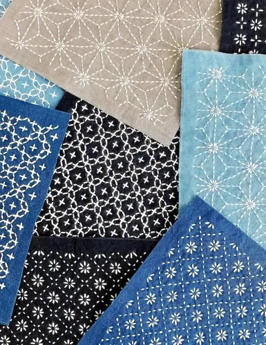 Miniatura 5 de Gezan Plantillas Sashiko de plástico Sashiko patrón geométrico bordado estabilizadores plantilla de línea de dibujo para costura de acolchado a mano