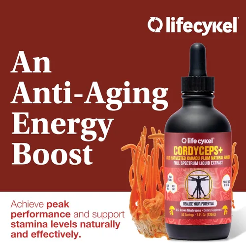 Miniatura 5 de Life Cykel Cordyceps - Extracto de hongo con ciruela Kakadu, apoyo de energía, resistencia y vitalidad, suplemento natural para el envejecimiento