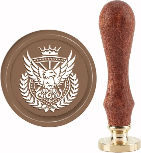 Miniatura 11 de CRASPIRE Sello de cera con diseño de amapola de 0.98 pulgadas (0.984 in), diseño de flores extraíbles de latón con mango de madera para Halloween
