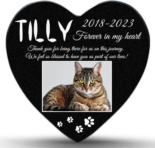 ADFSTONE Piedras conmemorativas para mascotas en forma de corazón de 10 pulgadas, regalos personalizados de recuerdo de perros, placa de duelo