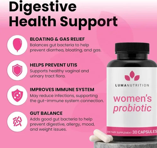 Miniatura 2 de Luma Nutrition Probióticos para mujeres con prebióticos – 50 mil millones de UFC por porción – Formulados para apoyo digestivo, inmunológico