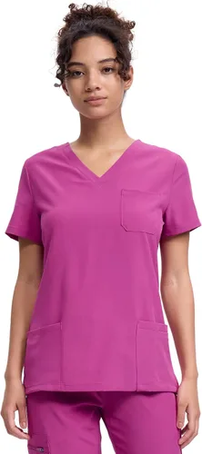Miniatura 13 de floralhue Uniformes médicos para mujeres, blusas de uniforme médico suaves con cuello en V, uniforme médico elástico con 4 bolsillos, transpirable