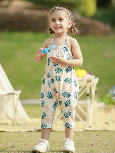Miniatura 2 de RAISEVERN Mameluco sin espalda para niñas pequeñas, con bolsillo, talla 1-6 T