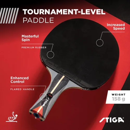 Miniatura 2 de STIGA Ping Pong Paddles - 2mm Tournament-Approved Sponge - Flared Handle for Enhanced Control - Competitive Table Tennis Racket for Family Fun