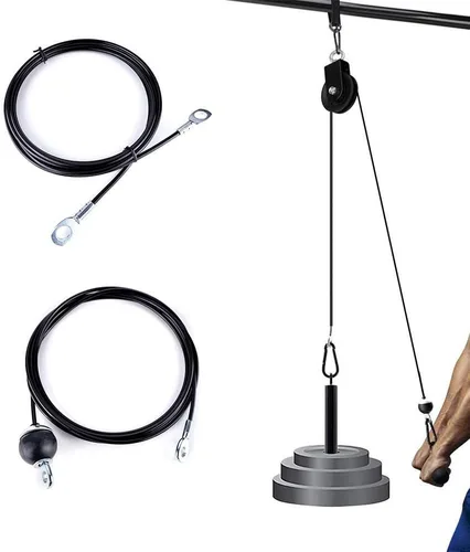 Miniatura 5 de Cable de Polea de Fitness, Accesorios de Reemplazo para Máquina de Cable, Accesorios de Polea de Cable para Gimnasio - Cuerda de Acero Resistente