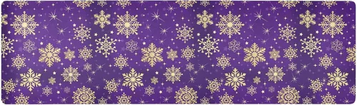 Miniatura 10 de ALAZA Salvamanteles de copos de nieve con purpurina azul de Navidad, 40 pulgadas de largo, salvamanteles para ollas y sartenes calientes, protector