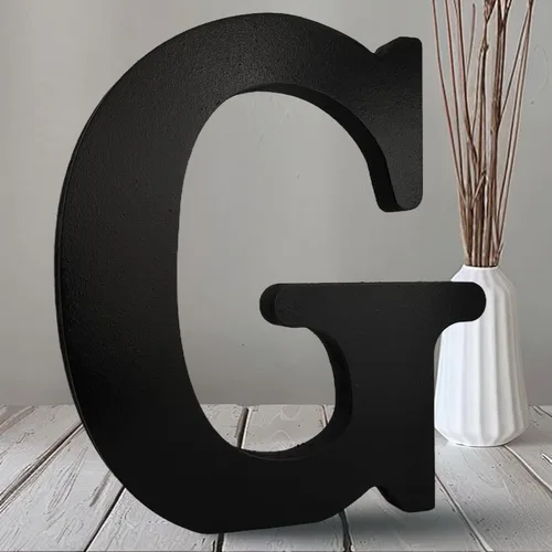 Miniatura 14 de AOCEAN Letras de madera negra de 10 pulgadas, letras de madera sin terminar para Halloween, letras decorativas de pie en rodajas, decoración
