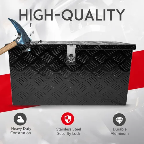 Miniatura 3 de Caja de herramientas de 24 pulgadas, caja plana para camioneta, organizador de almacenamiento para RV, caja de herramientas para camión con asa