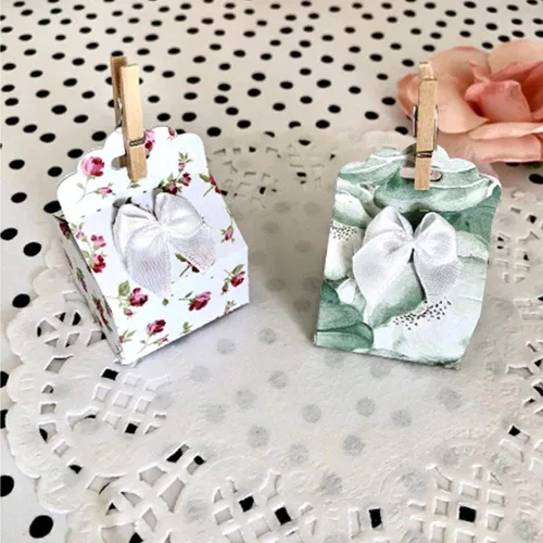 Miniatura 2 de Troqueles de corte de metal plateado, caja de regalo de caramelos, plantillas para hacer cajas de troqueles para manualidades, álbumes de recortes