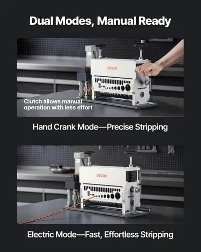Miniatura 5 de VEVOR Máquina Pelacables Eléctrica, 0.06-1.57 pulgadas, Pelacables Automático de Cable de Cobre de 11 Canales, Herramienta Pelacables de 370W